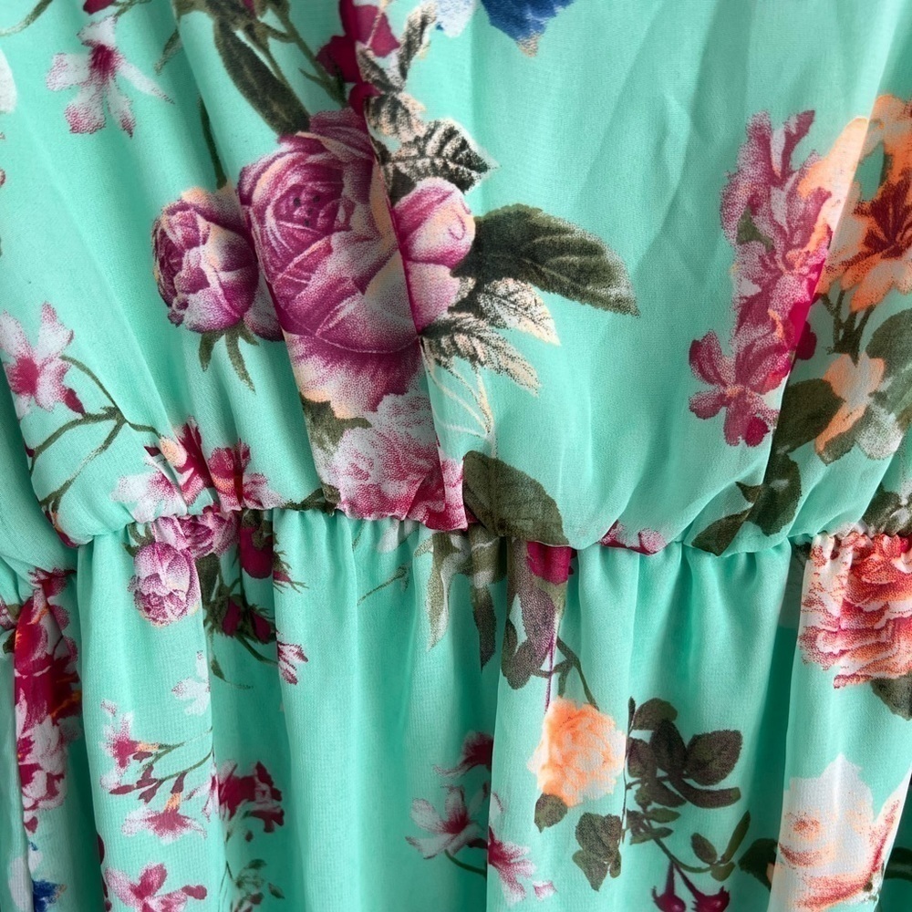 Pink Blush Multicolor Floral 3/4 Sleeve Fit Flare Pullover Dress Size S Vacation - Picture 3 of 8